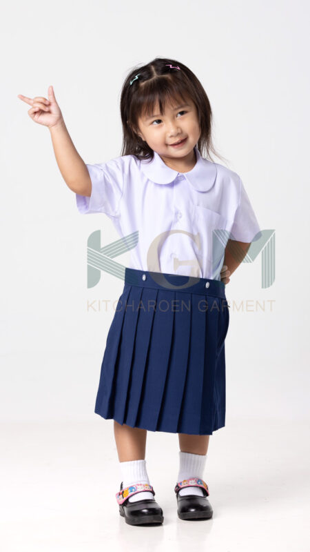 เสื้ออนุบาลปกบัว+กระโปรง